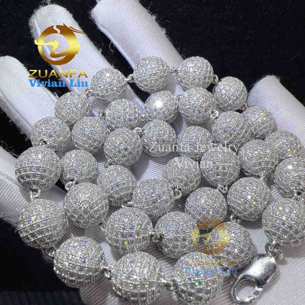 

luxury iced out 925 sterling silver women vvs moissanite miami cuban link chain