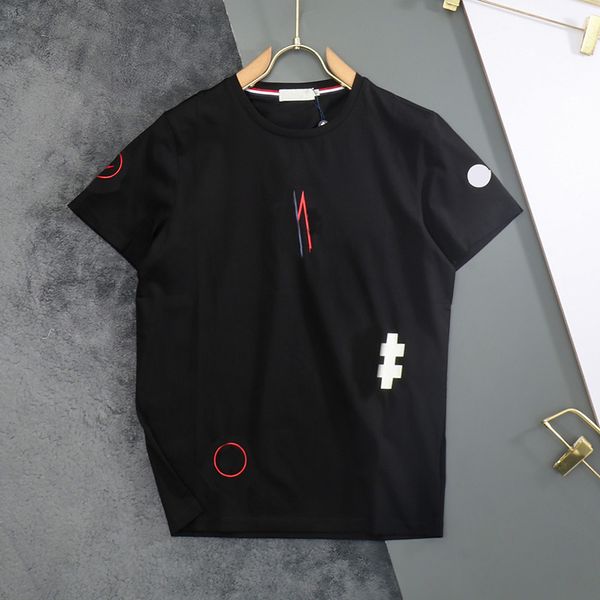 

designer fashion men's designer t-shirt palm spray painted graffiti couple short sleeve high street baggy hipster sailor collar letters, White;black