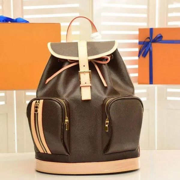 

10a fashion brown flower genuine leather women men luggage duffle travel bag school bags sport outdoor packs backpack travel bag