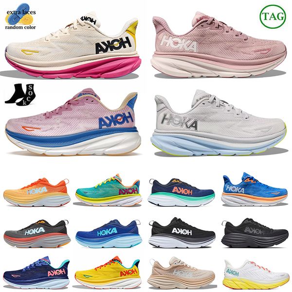 

Running Shoes Hokas Clifton 9 Hoka One Bondi 8 Shock Absorbing Road Fashion Free People Blanc De Blanc Top Designer Women Men Athletic Sneakers, H06 clifton 9 peach whip