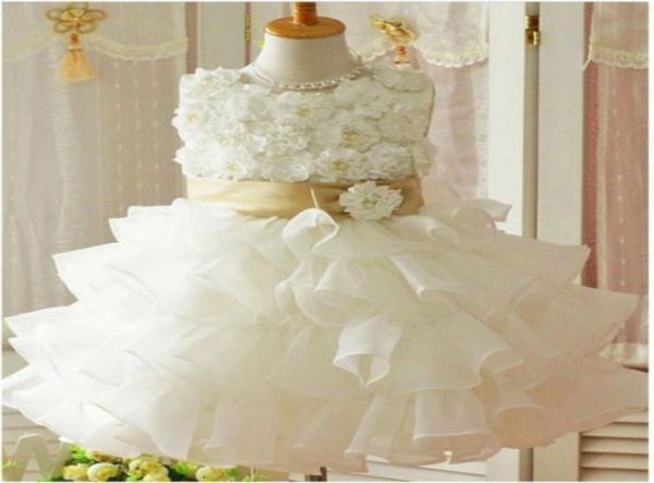 

ivory baby flower girls dresses lace applique bow ruffles tired skirts pageant party dress birthday first communion gowns for wedd8944148, White;blue