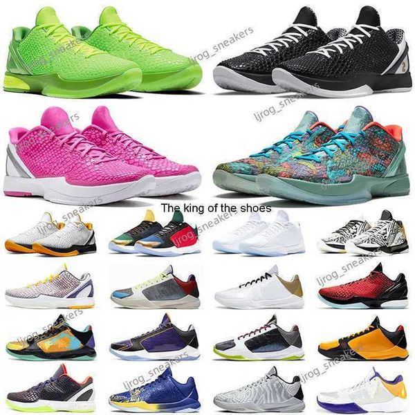 

classical basketball shoes men mamba 6 protro grinch mambacita bruce lee big stage chaos 5 rings metallic gold mens trainers sports outdoor, Black