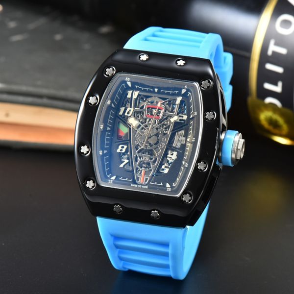 

luxury mens watch quartz chronograph swiss mens wristwatch hip hop rubber strap sport men watch male watches, Slivery;brown
