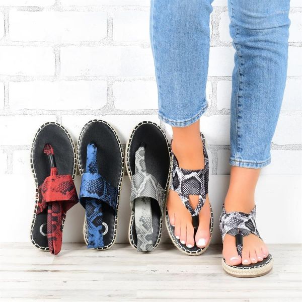 

sandals women fashion snake print flip flops outdoor casual comfortable flat shoes summer, Black