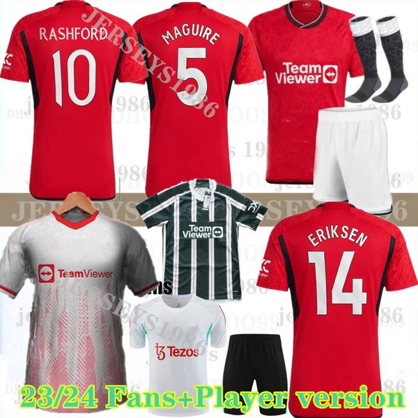 

2023 2024 antony soccer jerseys 23 24 sancho bcasemero rashford martial eriksen casemero r.varane football shirt manchesters fans player ver, Black;yellow