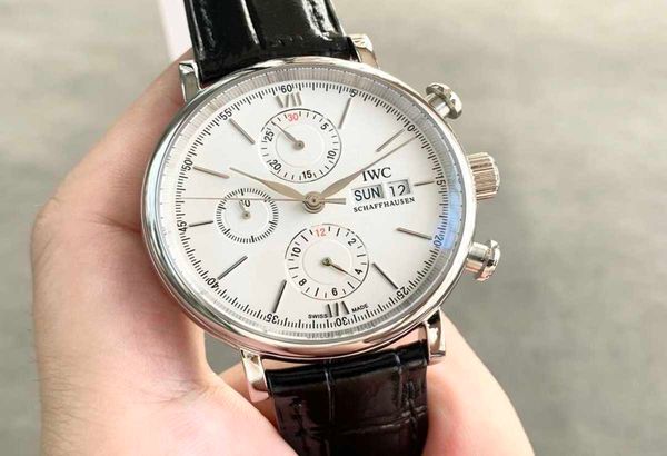 

waterproof designer 7750 movement new wrist watch i w 42mm*13.5mm mens classic montre iced out bezel gift tw factory watches tank 14c 556q, Slivery;brown