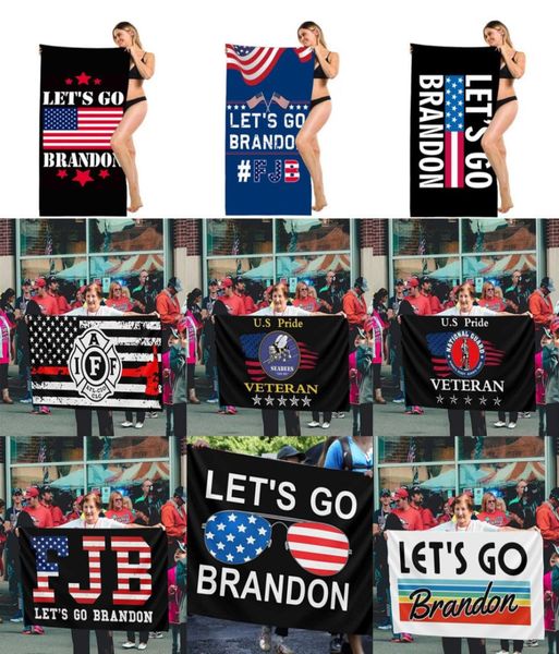 

fjb let039s go brandon blankets double sided velvet fleece beach bath towels quick dry 70140cm pool swimming blanket us flag s9326363