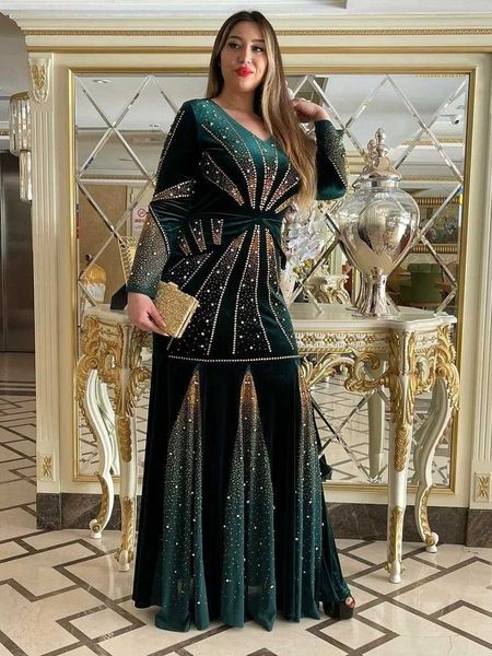 

ethnic clothing african velvet evening dresses for women dashiki diamond kaftan party long dress abaya dubai ankara robe femme africa clothe, Red