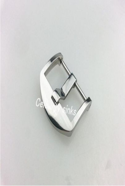 

22mm new stainless steel polished solid pin buckle watchband bands straps clasps pan used for panerai bands6356245, Black;brown