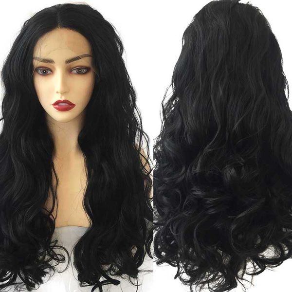 

180 density 24inch deep wave glueless wave lace frontal hair wigs natural black women wig plucked daily wig, Black;brown