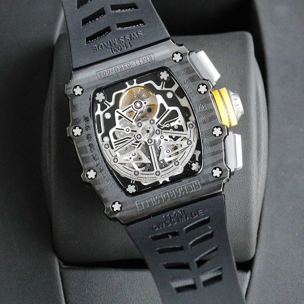 

fantastic mechanical r i c h a r d luxury super style male wrist watches rm11 rm11-03 xrqh designer high-end quality black bezel for men wat, Slivery;brown