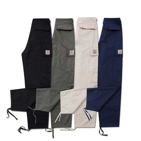 

fashion men's and women's trousers tooling brand carhart new autumn winter cargo military style lovers loose straight multi pocket, Black