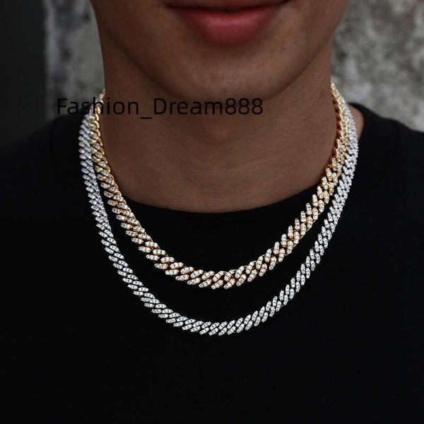 

custom hip hop jewelry 925 sterling silver cuban necklace moissanite bracelet chain