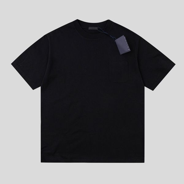 

customize accepted simple front pocket re-nylon jersey t-shirt, Black