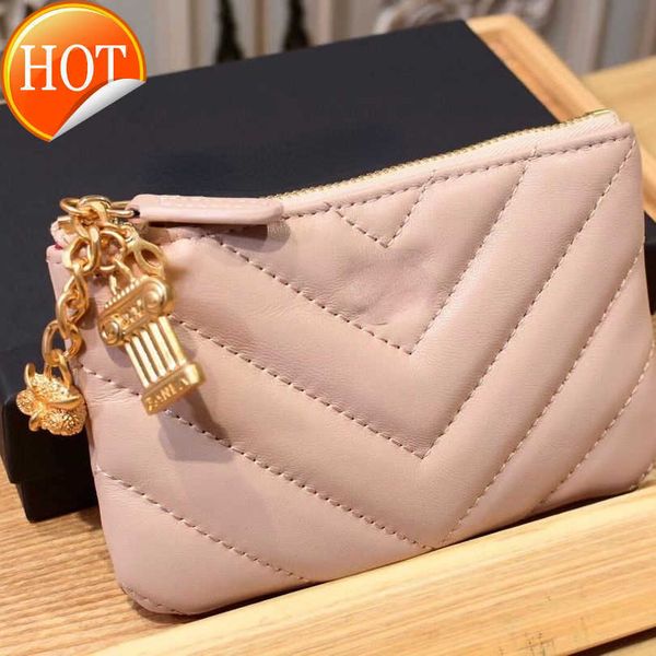 

luxury brand designer wallet card bag 2023 new men's and women's universal fashion texture purses multifunctional zipper purse gif, Red;black