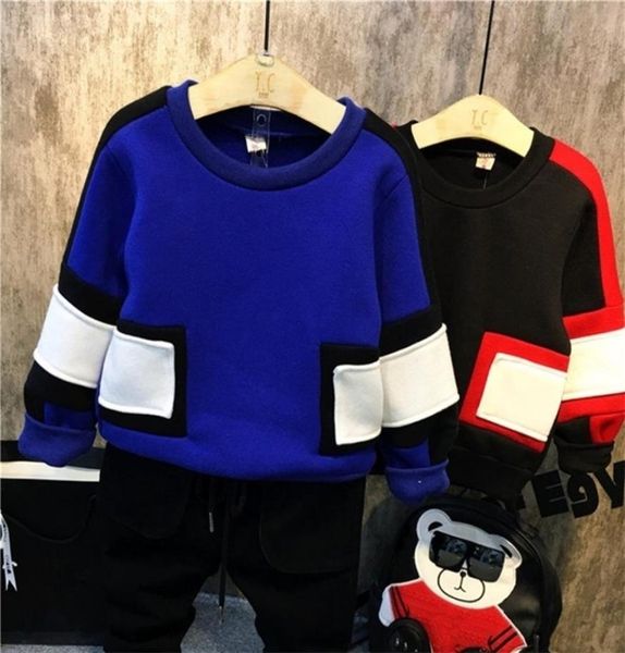 

pullover dfxd children039s sweatshirts fashion winter baby boys long sleeve stitching thick kids cotton clothes 2 7years 228364628, Blue