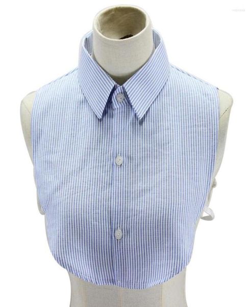 

bow ties women striped cotton fake collar blouse vintage detachable shirt mens false lapel half decor5405226, Black;gray