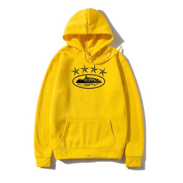 

mens womens designer corteizs hoodies ship printed streetwear demon island pullover sweatshirts loose hooded jumper oversized street fashio, Black