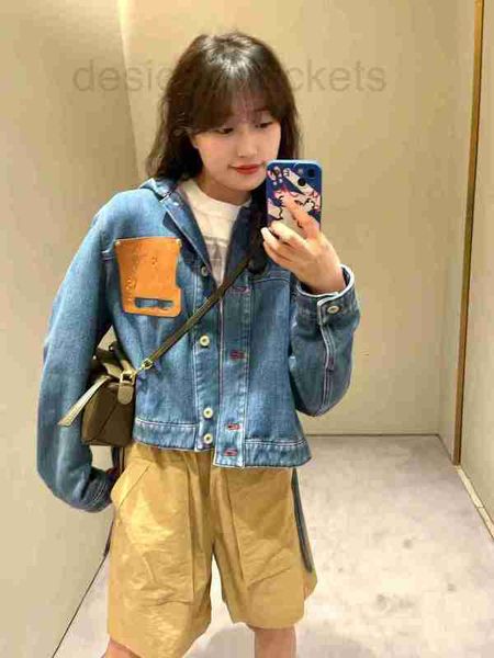 

women's jackets designer high end european 2023 summer new fashionable and handsome style single breasted denim hooded coat rfhh, Black;brown