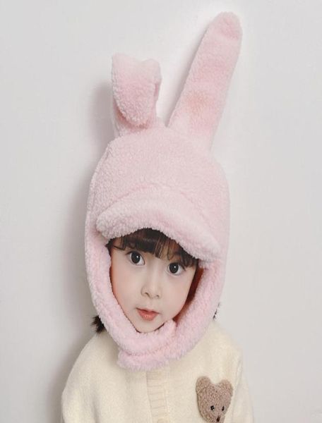 

ins kids faux fur hats children cut rabbit ears fleece hats 2022 winter boys girls warm ear muff beanie cap a93499927091, Yellow