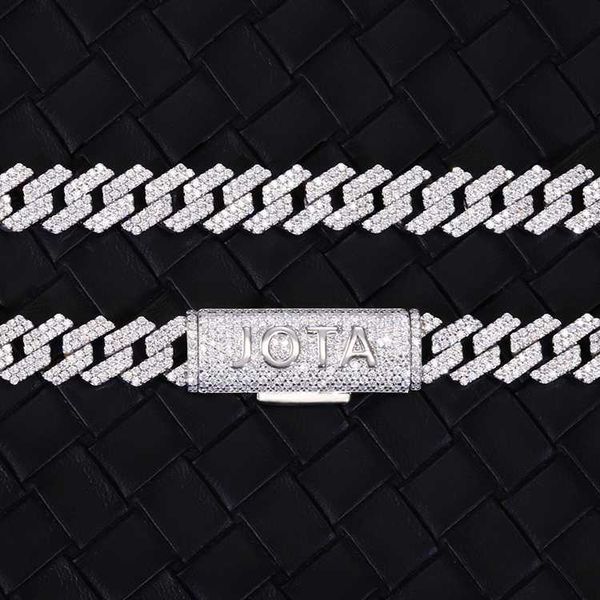 

soild 925 silver 8-10mm wide hip hop cuban link moissanite diamond iced out 14k 18k gold plated necklace chain