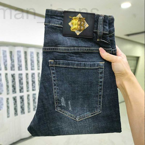 

men's jeans designer live broadcast of european autumn and winter new jeans men's loose straight fashion casual versatile pants 6e, Blue