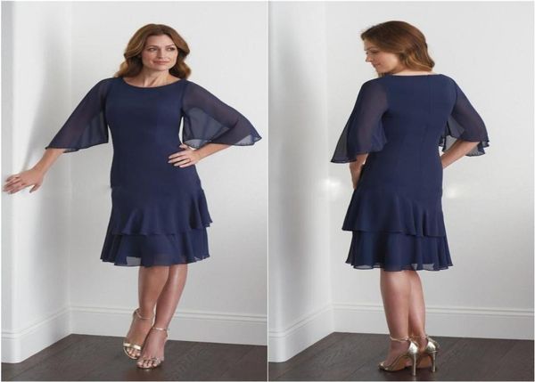 

custom made navy mother of the bride dresses with beaded flare sleeves plus size mother of the groom dress wedding guest gown6591322, Black;red
