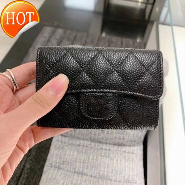 

brand designer change purse card pack cow pickup bag women's exquisite high-end 2023 new style small fragrant caviar multi-card card cl