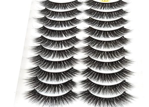 

2020 new 10 pairs 100 real mink eyelashes 3d natural false eyelashes mink lashes soft eyelash extension makeup kit cilios 3d1228409151