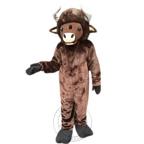 

brown buffalo mascot costume fancy dress carnival anime plush costume, Red;yellow