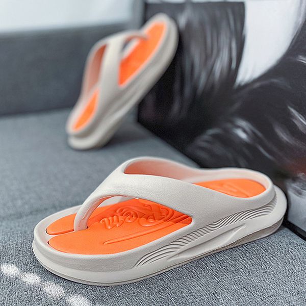 

slippers platform thong flip flops men cloud sneaker summer shoes 2023 foam slides orthopedic clip toe beach bath male sandals 230628, Black