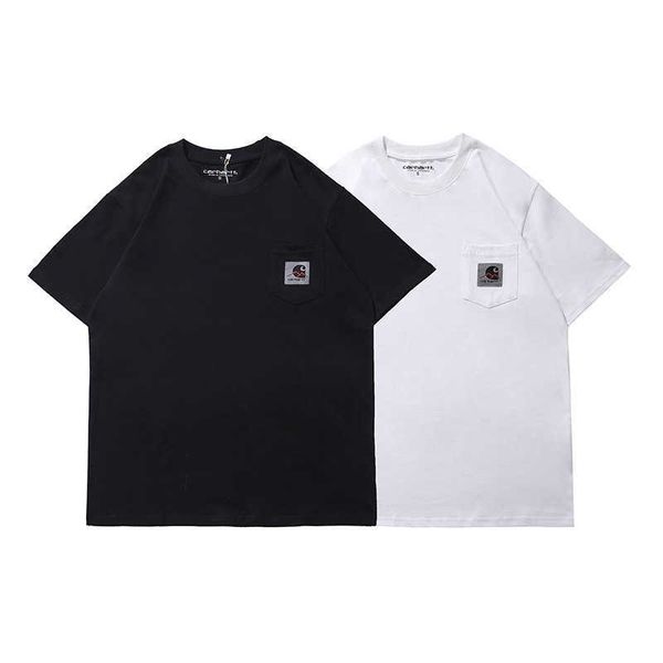 

fashion men's and women's t-shirt tooling brand carhart new summer 2023 mountains alphabet couple loose short sleeve of3g, White;black