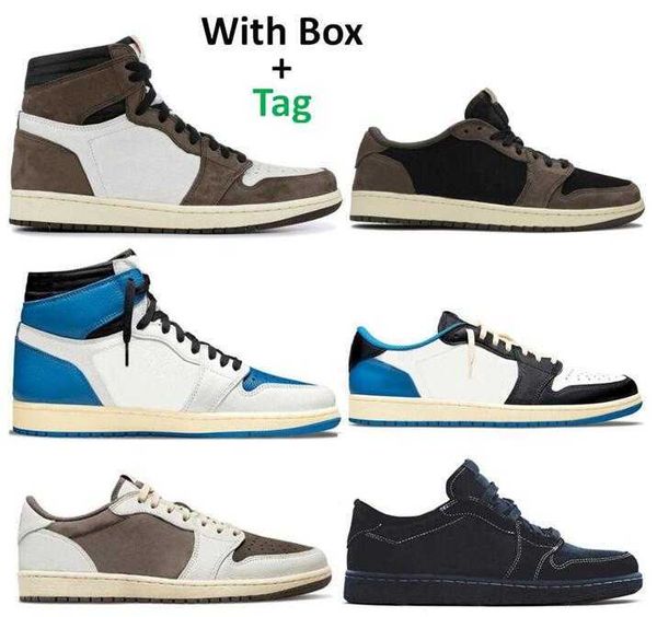 

1 ts suede 3m basketball shoes men women 1s ts fragment reverse mocha black phantom sports sneakers with box