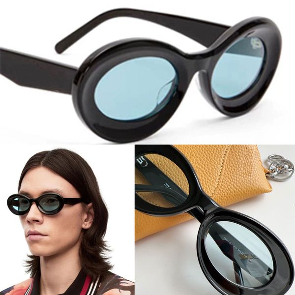 

luxury loop sunglasses in acetate fashion lady designer oval frame sunglasses classic small frame women logo on arm 40110, White;black