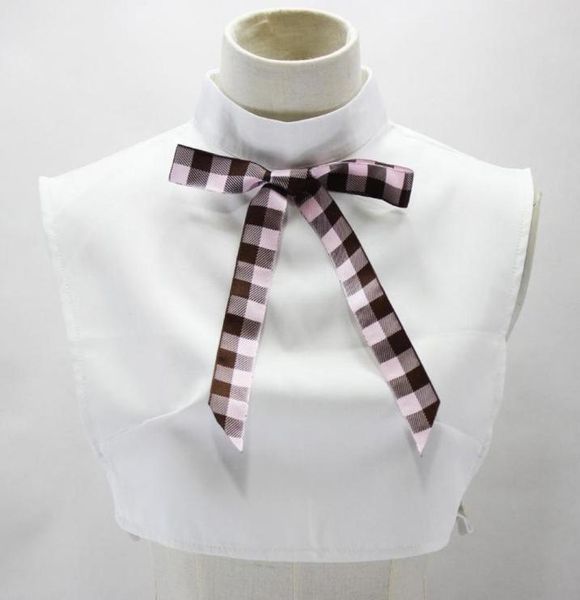 

bow ties women bowknots white fake collar girls black half shirt sweater false collars ladies detachable removable neck tie2362112, Black;gray