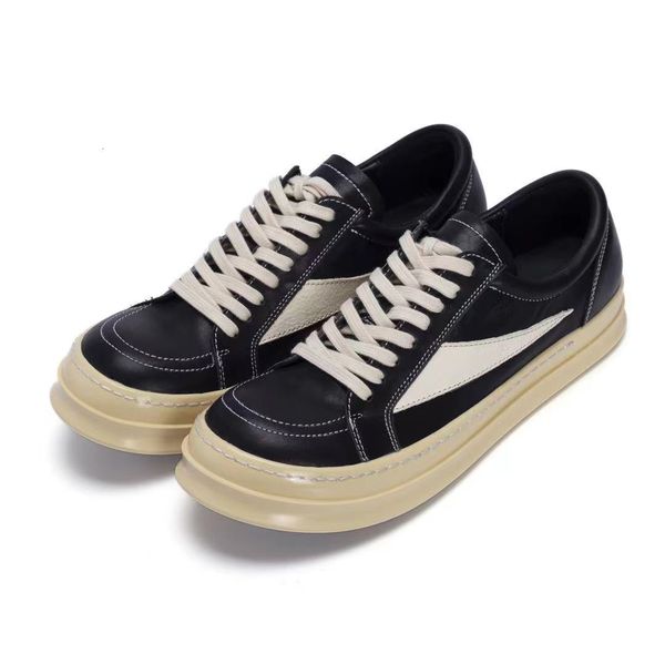 

dress shoes men flat spring round toe black white casual style shoe leather p35d50 230628