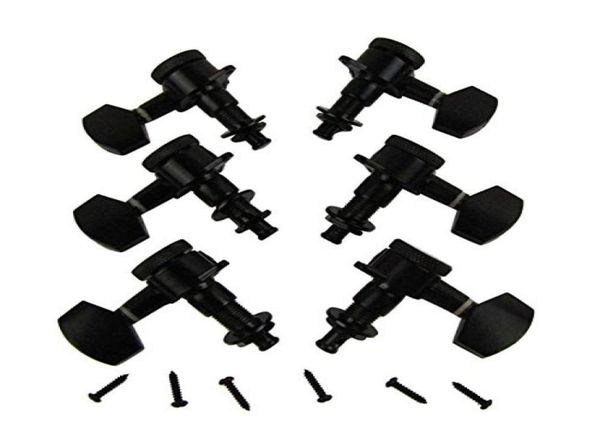 

6pcs right inline sealed tuning pegs locking big button machine heads for fender strat tele guitar replacement black4976187