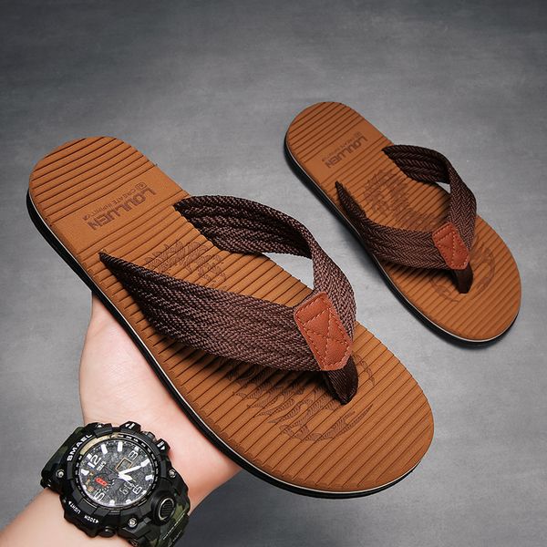 

slippers brand flip flops men summer beach fashion breathable casual outdoor 230628, Black