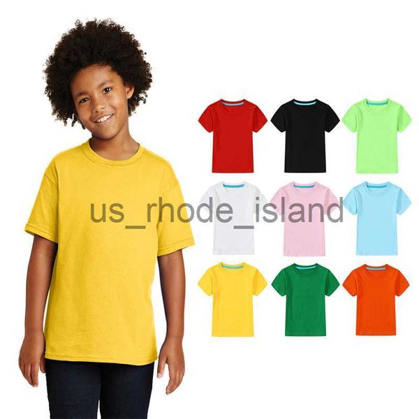 

t-shirts solid color children t shirts summer t-shirt for girls 2-8t for boys cotton kids tees school toddler outerwear x0628, Blue