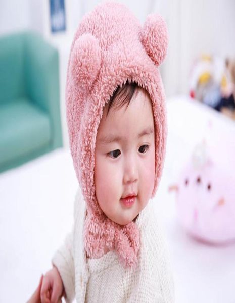 

children kid warm soft plush cartoon animal hat earmuff cute girl boy winter bobble bear hats baby birthday party costume fancy dr1763122, Yellow