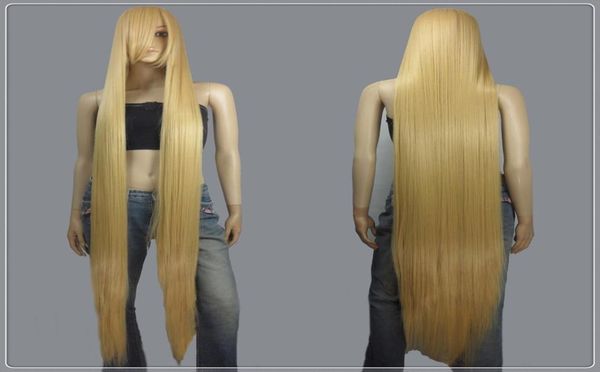 

150cm beige blonde styleable extra super long cosplay wigs01267190, Black;brown