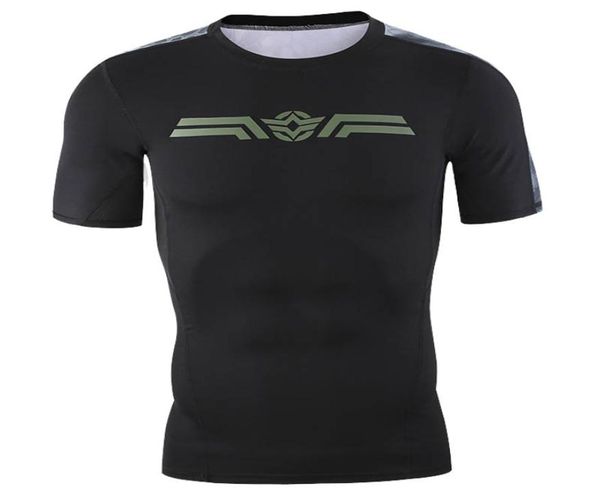 

men039s compression short sleeve crewneck quick dry tshirts tactical combat outdoor sports tee shirt breathable tshirt tight 9780400, Black;green