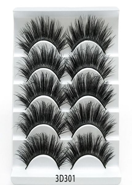 

3d mink lashes bulk faux thick natural eyelashes makeup handmade full strip false eyelashes 5 pairs3350681