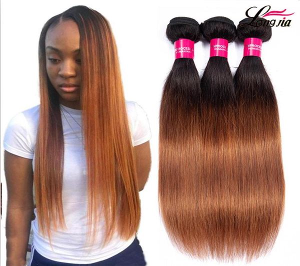 

two tone 1b30 human straight hair ombre human hair 34 bundles peruvian straight virgin hair bundles28433092944933, Black