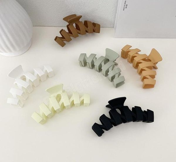 

korean hair claws geometric matte hollow hair clip women ponytail clips barrettes hair accessories5264645, Slivery;white