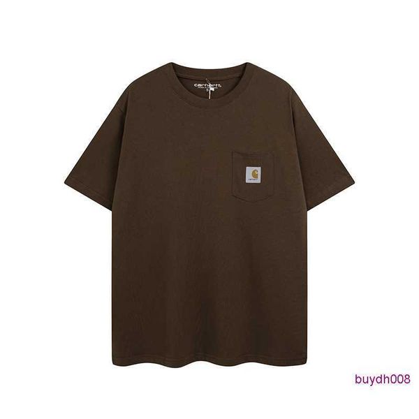 

fashion men's and women's t-shirt tooling brand carhart new 23 mountain pocket round neck couple loose short sleeve nvzi, White;black