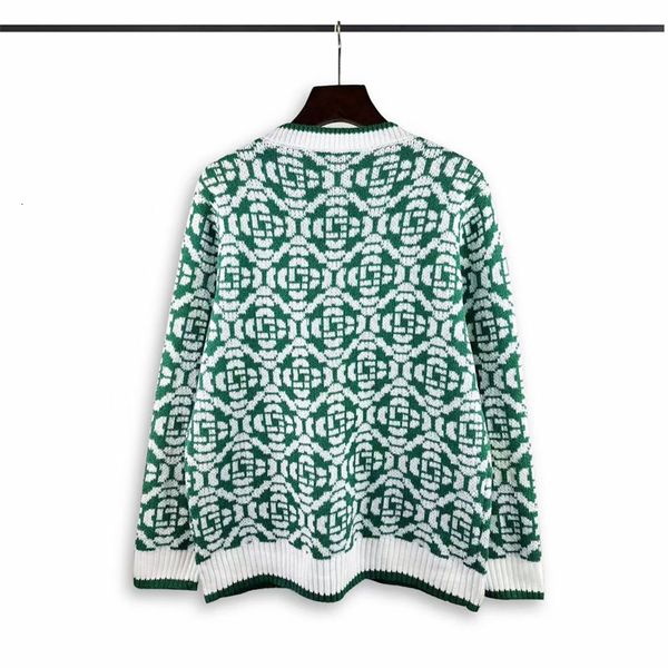 

men's tshirts 23ss casablanca green jacquard sweater men women casual oversized 1 quality sweatshirts fashion 230628, White;black