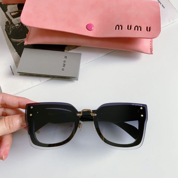 

designer sunglasses with letters' miu 'for men and women's concave and convex shaped large square glasses, outdoor fishing su, White;black