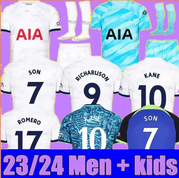 

23 kane son kulusevski perisic soccer jerseys hojbjerg colorful away 2022 2023 lucas dele third 3rd football kit shirt bryan purple men kid, Black;yellow