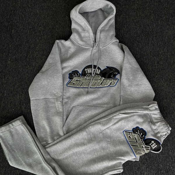 

trapstar men suit tracksuit set high street london embroidered spring sweatshirts hoodie casual loose long sleeve, Black;brown